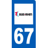 Autocollant (sticker): immatriculation motard 67 du Bas-Rhin