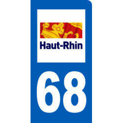 immatriculation motard 68 Haut-Rhin - Sticker/autocollant