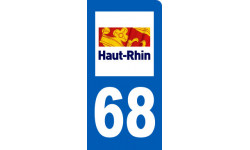 immatriculation motard 68 Haut-Rhin - Autocollant(sticker)