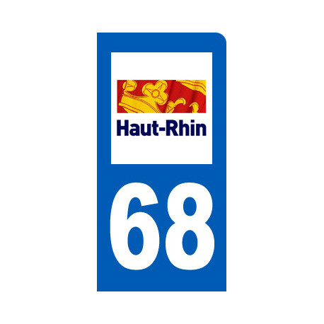 immatriculation motard 68 Haut-Rhin - Autocollant(sticker)