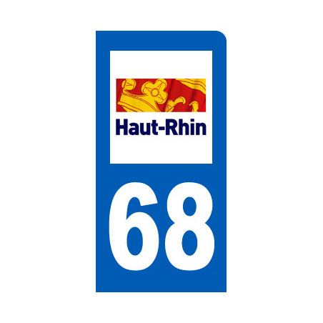 immatriculation motard 68 Haut-Rhin - Autocollant(sticker)