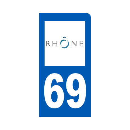 Autocollant (sticker): immatriculation motard 69 du Rhône