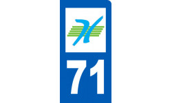 Autocollant (sticker): immatriculation motard 71 de la Saône et Loire