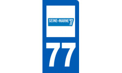 Autocollant (sticker): immatriculation motard 77 de la Seine et Marne