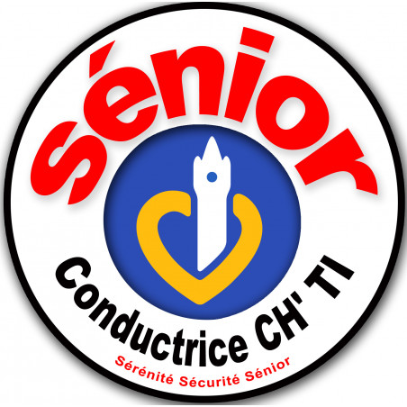 Conductrice Sénior CH'TI (15x15cm) - Autocollant(sticker)