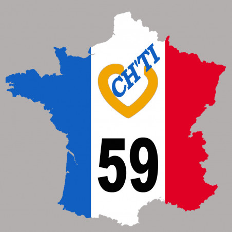 France ch'ti 59 (10x10cm) - Autocollant(sticker)