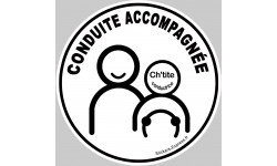 Conduite accompagnée conductrice Ch'ti (15x15cm) - Autocollant(sticker)