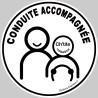 Conduite accompagnée conductrice Ch'ti (15x15cm) - Sticker/autocollan