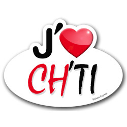 J'aime Ch'ti (15x11cm) - Sticker/autocollant