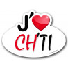 J'aime Ch'ti (15x11cm) - Autocollant(sticker)