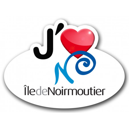 Autocollant (sticker):j'aime l'Ile de Noirmoutier