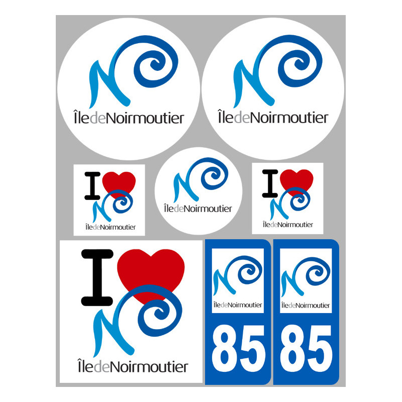 Ile de Noirmoutier - KIT 8 pièces - Sticker/autocollant