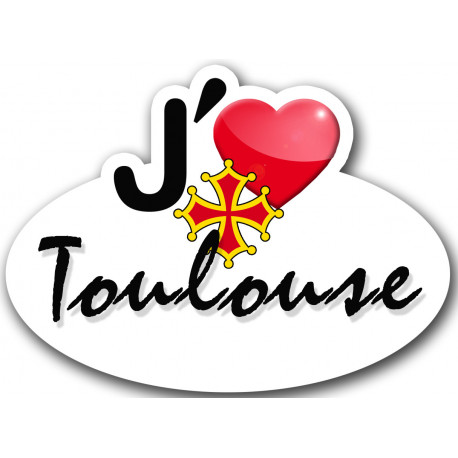 Autocollant (sticker):j'aime Toulouse