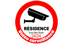  vidéo surveillance Résidence - 10cm - Autocollant(sticker)