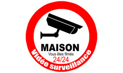 vidéo surveillance Maison - 15cm - Autocollant(sticker)