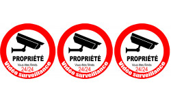 vidéo surveillance Propriété - 3x5cm - Autocollant(sticker)