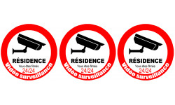  vidéo surveillance Résidence - 3x5cm - Autocollant(sticker)