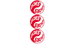 Série YIN YANG SOLDES rouge (3 stickers 9.5x9.5cm) - Autocollant(sticker)