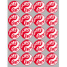 Série YIN YANG SOLDES rouge (20 stickers 5x5cm) - Autocollant(sticker)