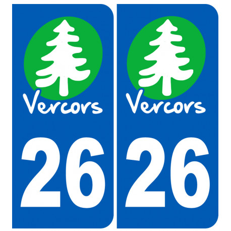 immatriculation Vercors 26 la Drôme - Autocollant(sticker)