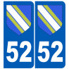 Autocollant (sticker): 52 (blason Haute-Marne)