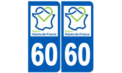 immatriculation 60 l'Oise région Hauts-de-France - Autocollant(sticker)