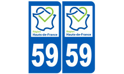 immatriculation 59 le Nord région Hauts-de-France - Autocollant(sticker)