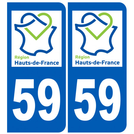 immatriculation 59 le Nord région Hauts-de-France - Autocollant(sticker)