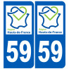 immatriculation 59 le Nord région Hauts-de-France - Autocollant(sticker)