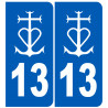 immatriculation 13 La Camargue - Autocollant(sticker)