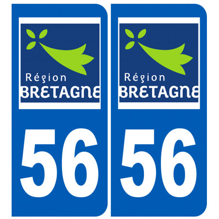 immatriculation 56 (région) - Autocollant(sticker)