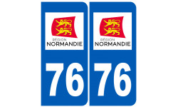 immatriculation 76 Normandie - Autocollant(sticker)