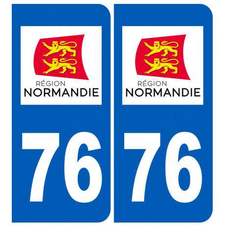 immatriculation 76 Normandie - Autocollant(sticker)