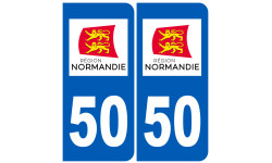 immatriculation 50 Normandie - Autocollant(sticker)