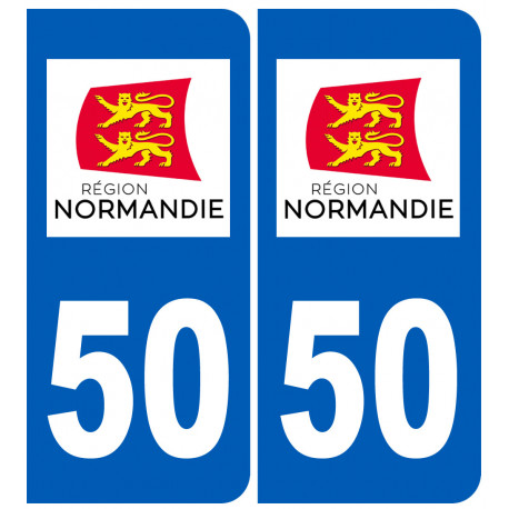 immatriculation 50 Normandie - Autocollant(sticker)