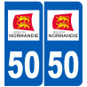 immatriculation 50 Normandie - Autocollant(sticker)