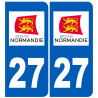 immatriculation 27 Normandie - Autocollant(sticker)