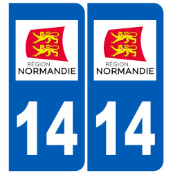 immatriculation 14 Normandie - Sticker/autocollant