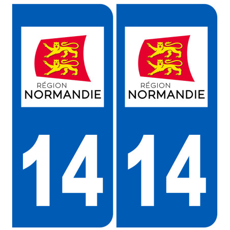 immatriculation 14 Normandie - Sticker/autocollant