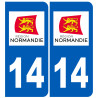 immatriculation 14 Normandie - Sticker/autocollant