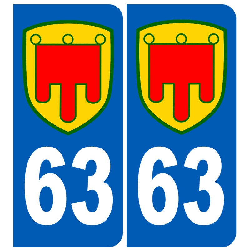 immatriculation 63 Auvergne - Sticker/autocollant
