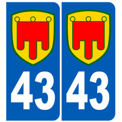 immatriculation 43 Auvergne - Sticker/autocollant