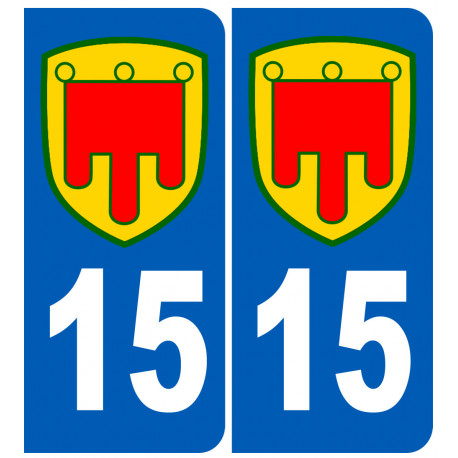 immatriculation 15 Auvergne - Autocollant(sticker)