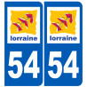 immatriculation 54 (région) - Autocollant(sticker)