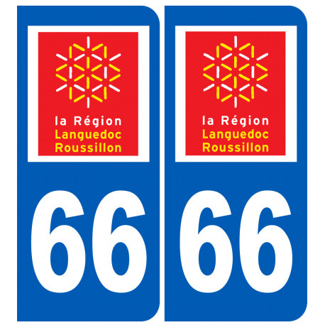 Autocollant (sticker): numéro immatriculation 66 (region)