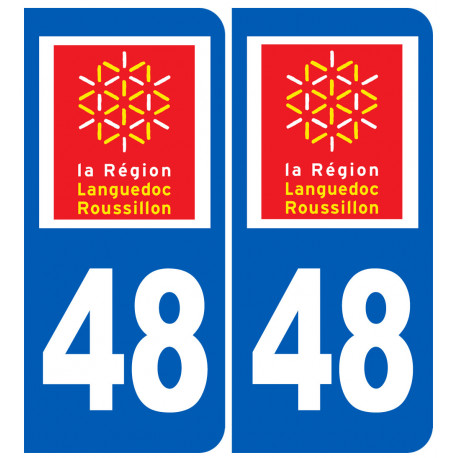 Autocollant (sticker): numéro immatriculation 48 (region)