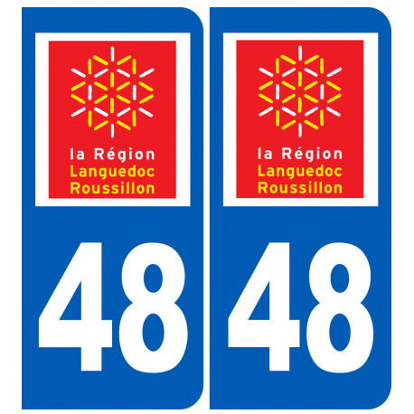 immatriculation 48 (région) - Autocollant(sticker)