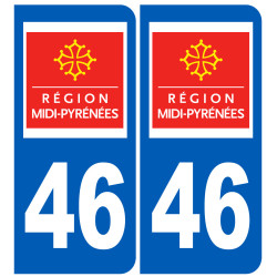 immatriculation 46 (région) - Sticker/autocollant