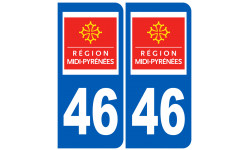 Autocollant (sticker): numéro immatriculation 46 (region)