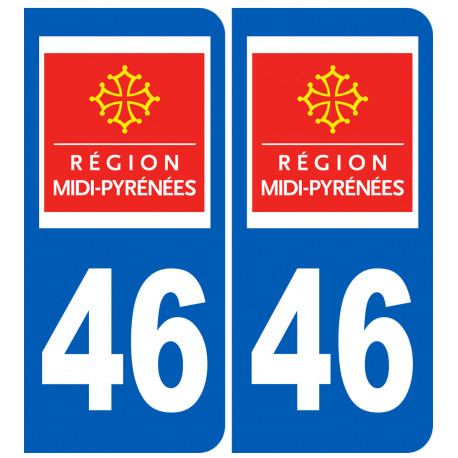 Autocollant (sticker): numéro immatriculation 46 (region)